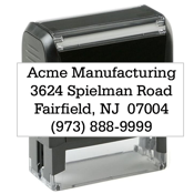 Custom self-inking address or text stamp