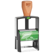 Cosco 2000 Plus Self Inking Classic 2600 Green Line Stamp featuring 60% to 100% recycled material