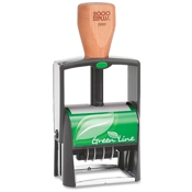 Cosco 1000 Plus Self Inking Classic 2660 Green Line Date Stamp featuring recycled materials