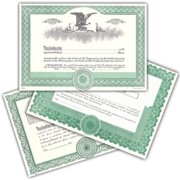 Stock Certificate, Printed