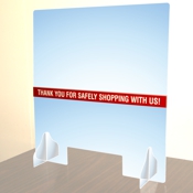 COUNTER TOP ACRYLIC SHIELD 28" X 30" for distancing and customer safety