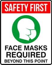 Masks Required 8 x 10 Sign for COVID display