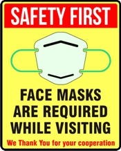 Masks Required 8 x 10 Sign for COVID display
