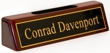 DPPCD - Piano Finish Desk Sign Rosewood with Cardholder 2"x8-1/4"